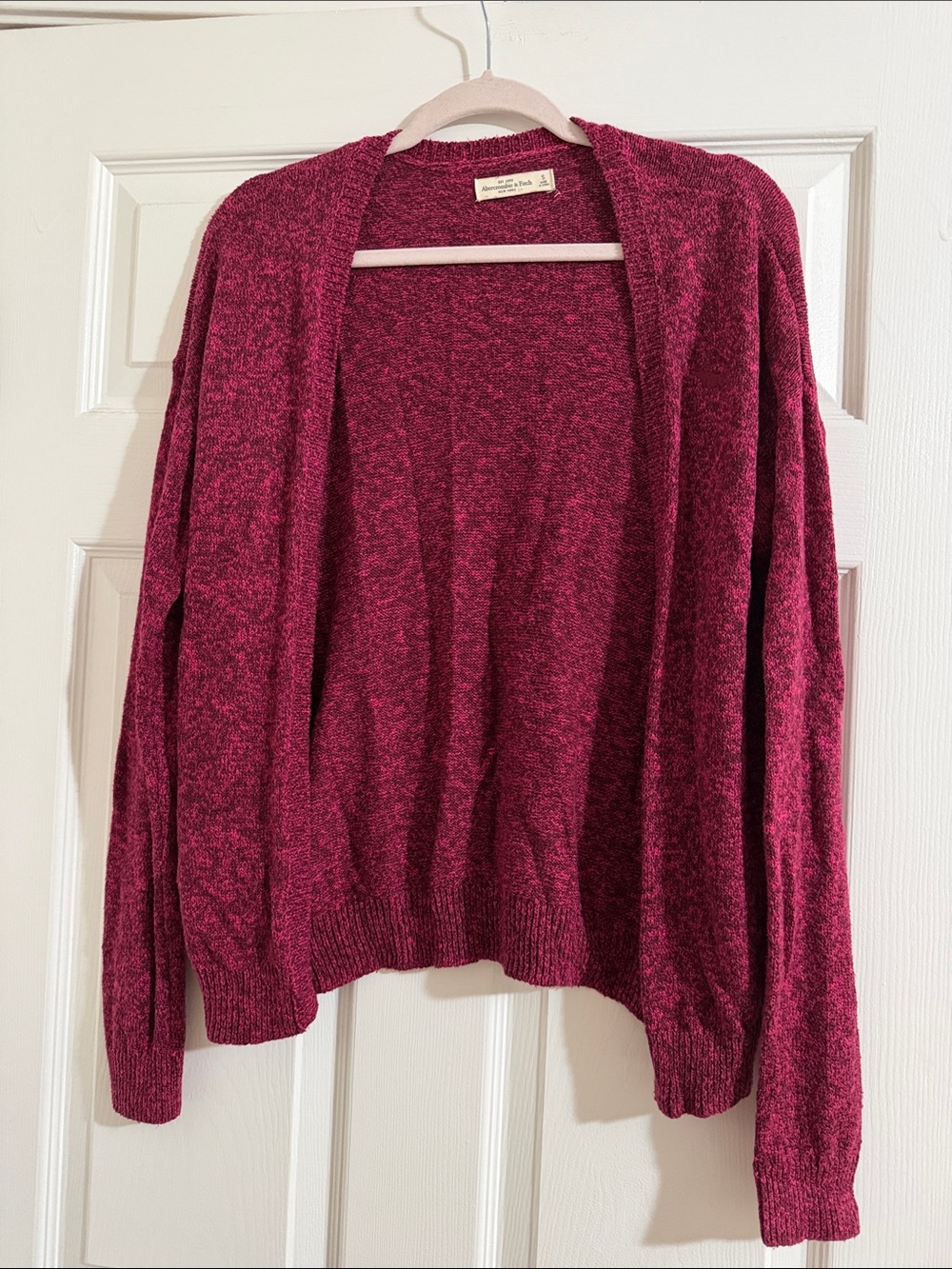Cozy Open-Front Cardigan Sweater - Raspberry Pink - Abercrombie & Fitch